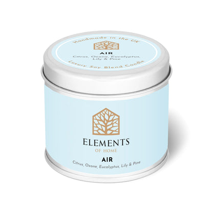 Air scented candle in a 180g tin – Elements of Fragrance