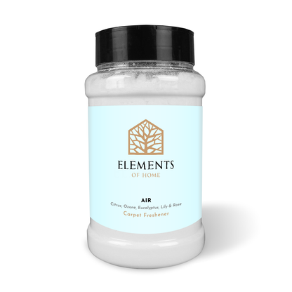 Air scented carpet sprinkles in a shaker tub – Elements of Fragrance