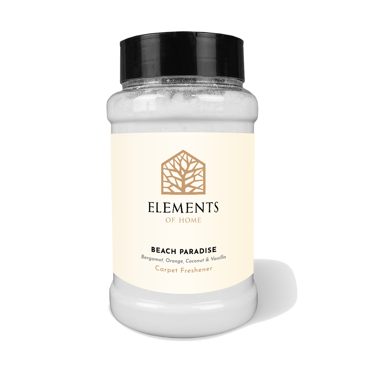 Beach Paradise scented carpet sprinkles in a shaker tub – Elements of Fragrance