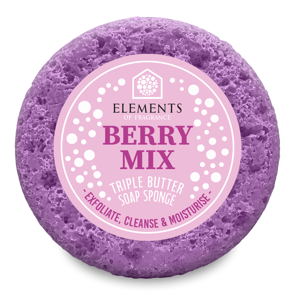 Berry Mix triple butter soap sponge – Elements of Fragrance