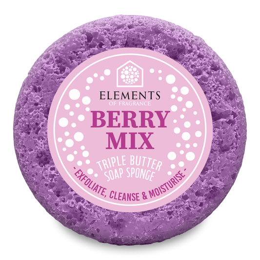 Berry Mix triple butter soap sponge – Elements of Fragrance