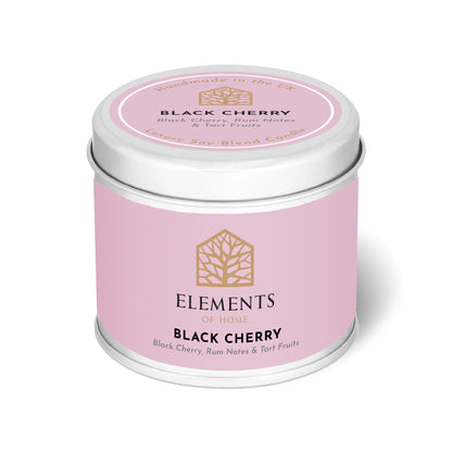 Black Cherry scented candle in a 180g tin – Elements of Fragrance
