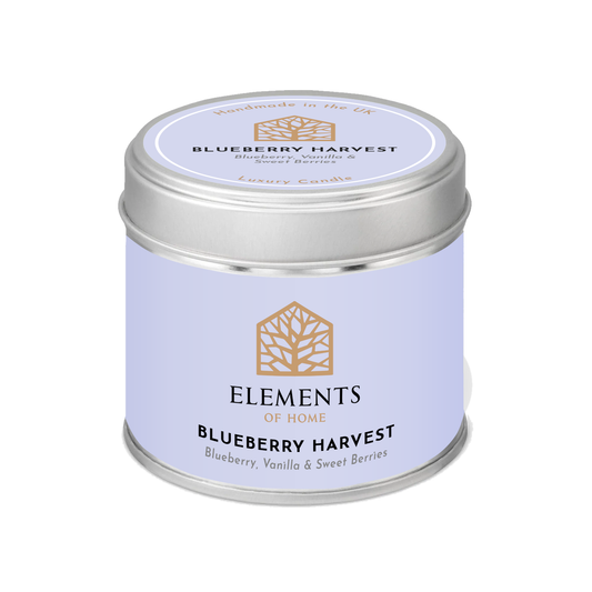 Blueberry Harvest scented candle in a 180g tin – Elements of Fragrance