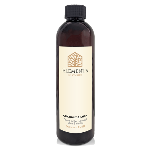 Coconut & Shea reed diffuser refill bottle – Elements of Fragrance