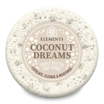 Coconut Dreams triple butter soap sponge – Elements of Fragrance