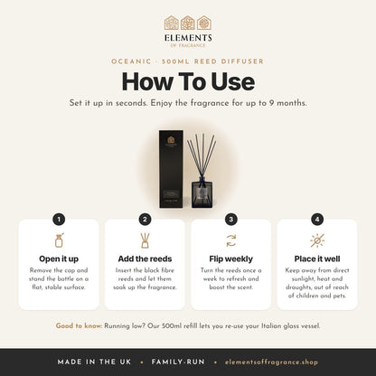 How to use the Oceanic 500ml Reed Diffuser