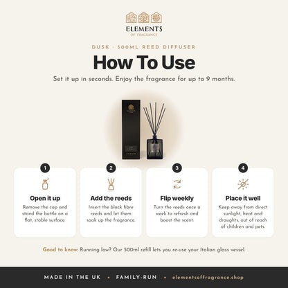 How to use the Dusk 500ml Reed Diffuser