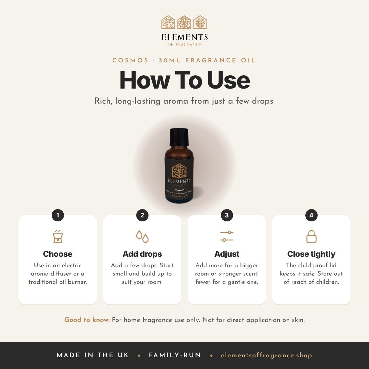 How to use the Cosmos 30ml Fragrance Oil