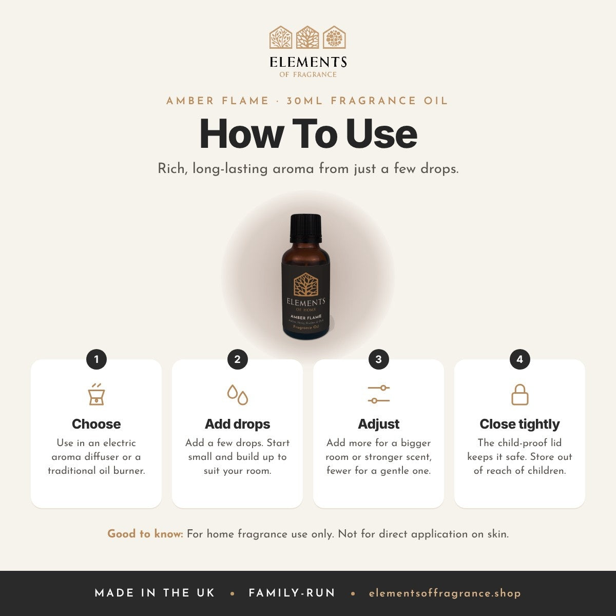 How to use the Amber Flame 30ml Fragrance Oil