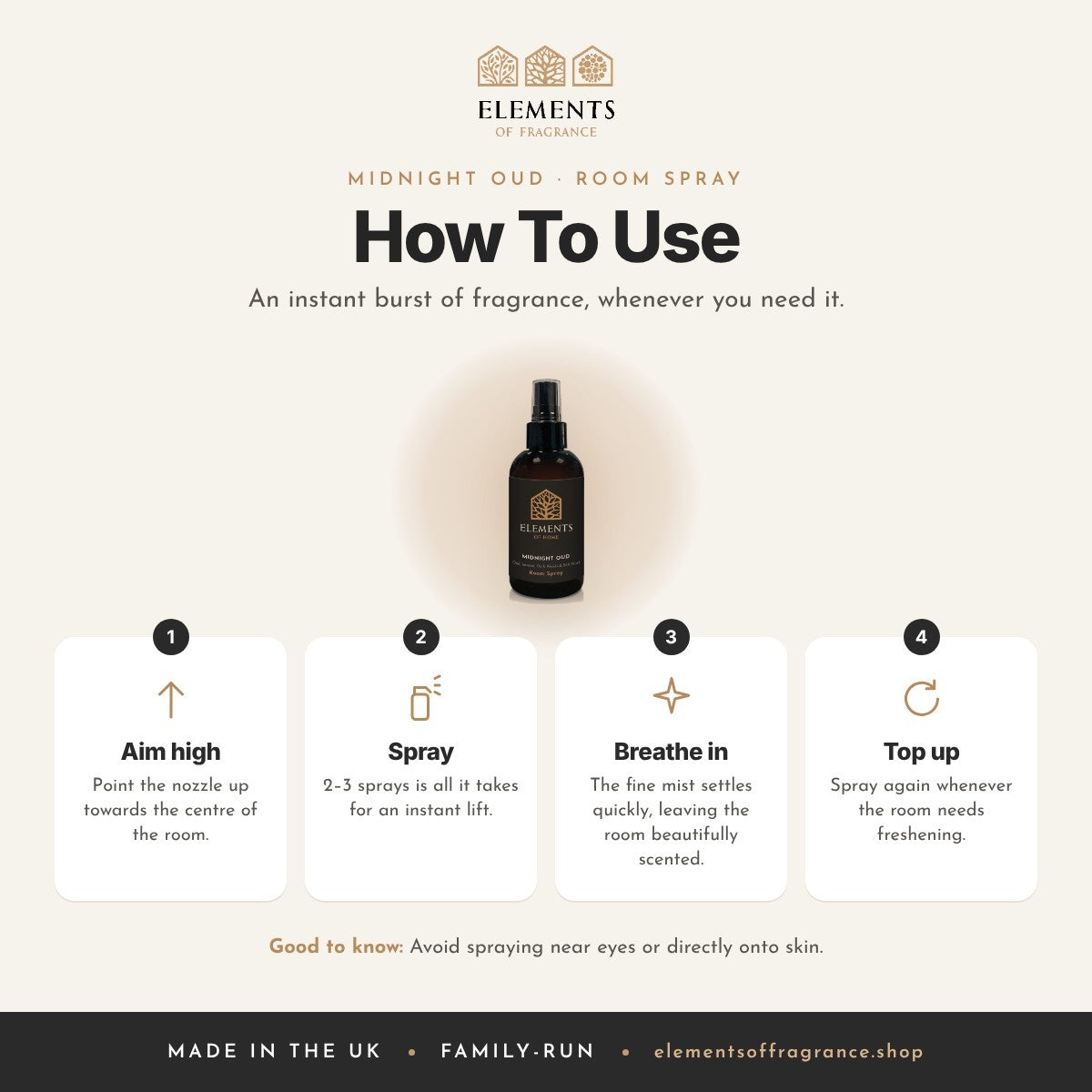 How to use the Midnight Oud Room Spray