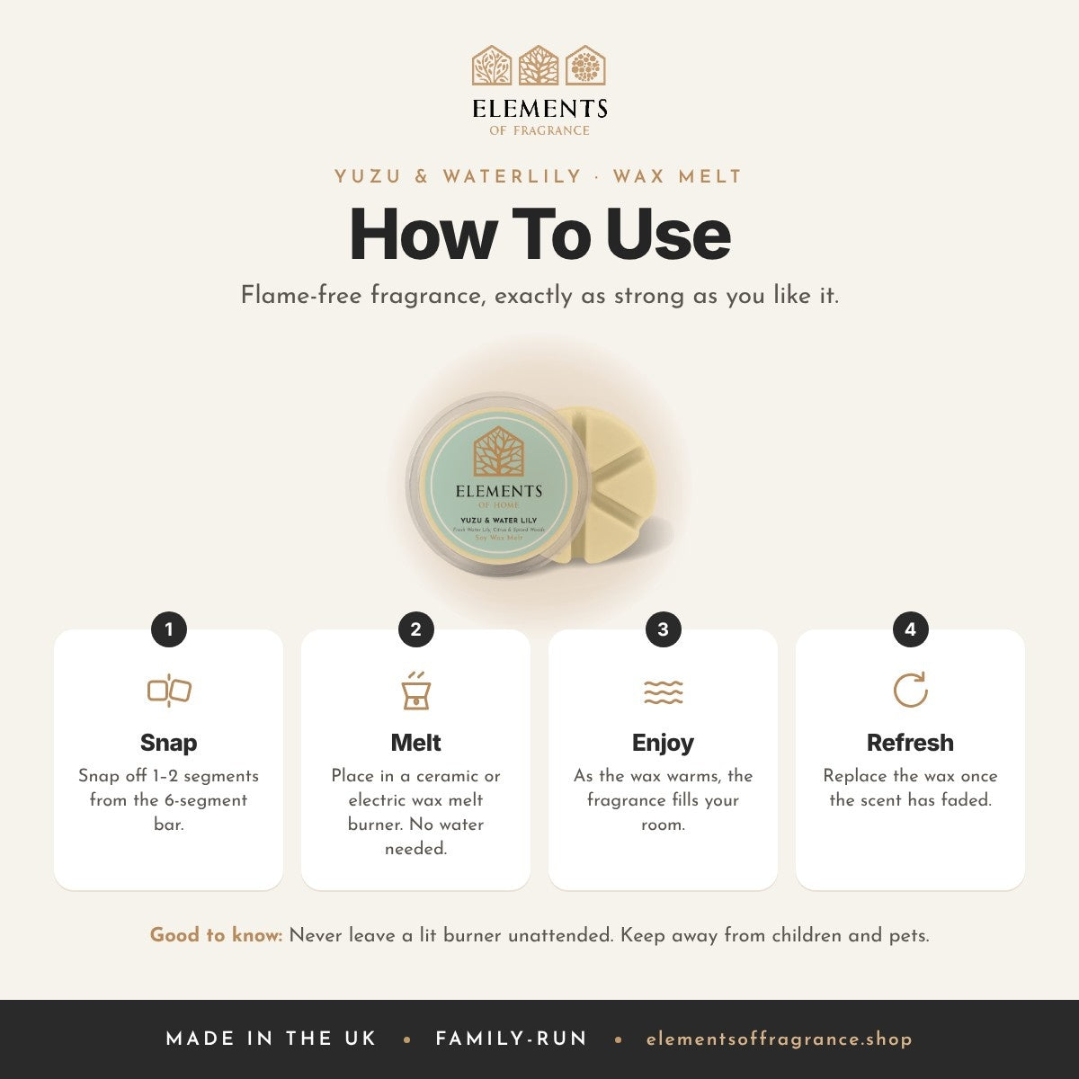 How to use the Yuzu & Waterlily Wax Melt