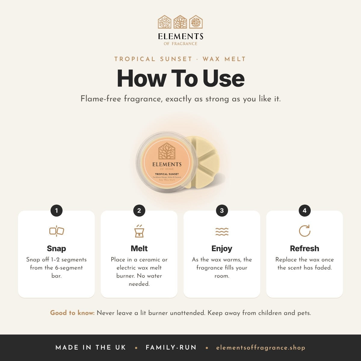 How to use the Tropical Sunset Wax Melt