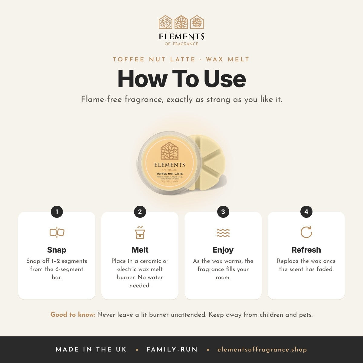 How to use the Toffee Nut Latte Wax Melt
