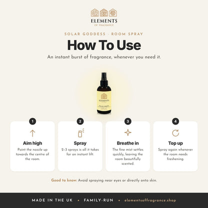 How to use the Solar Goddess Room Spray