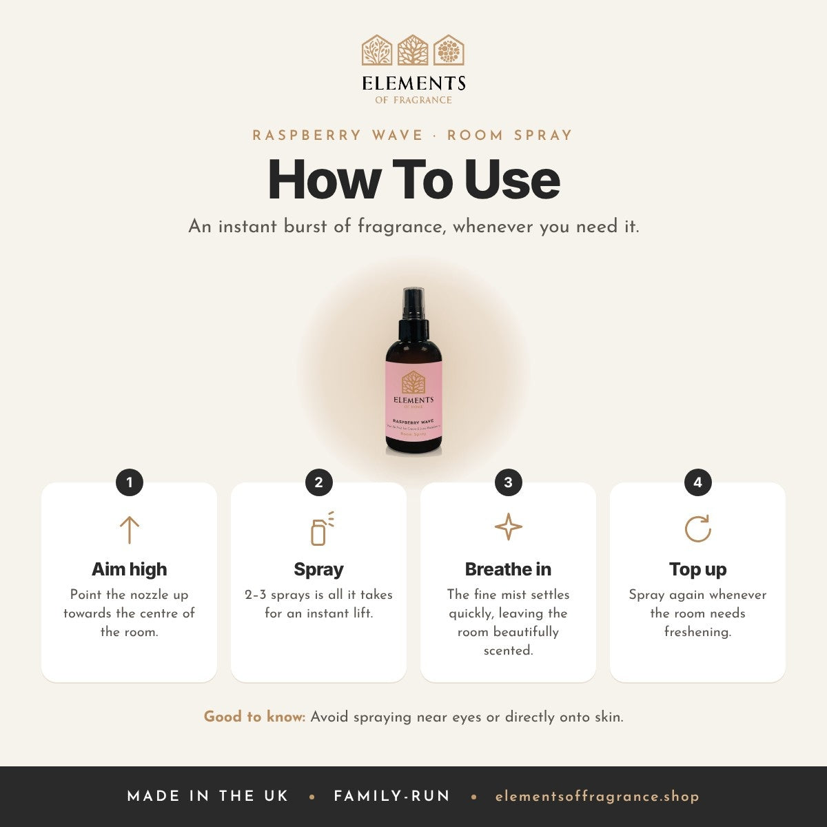 How to use the Raspberry Wave Room Spray