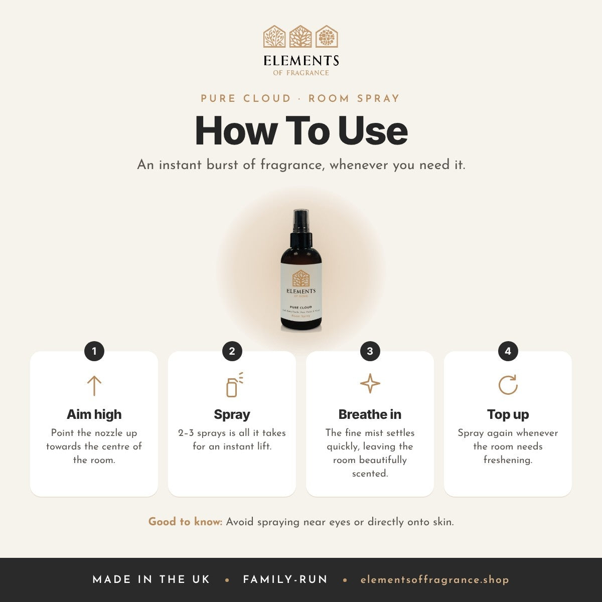 How to use the Pure Cloud Room Spray