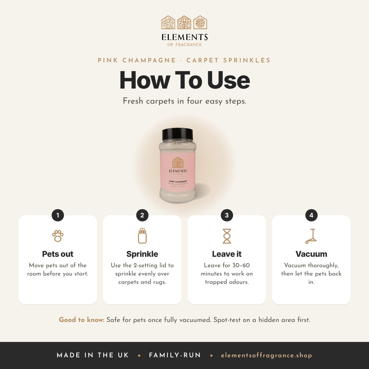 How to use the Pink Champagne Carpet Sprinkles