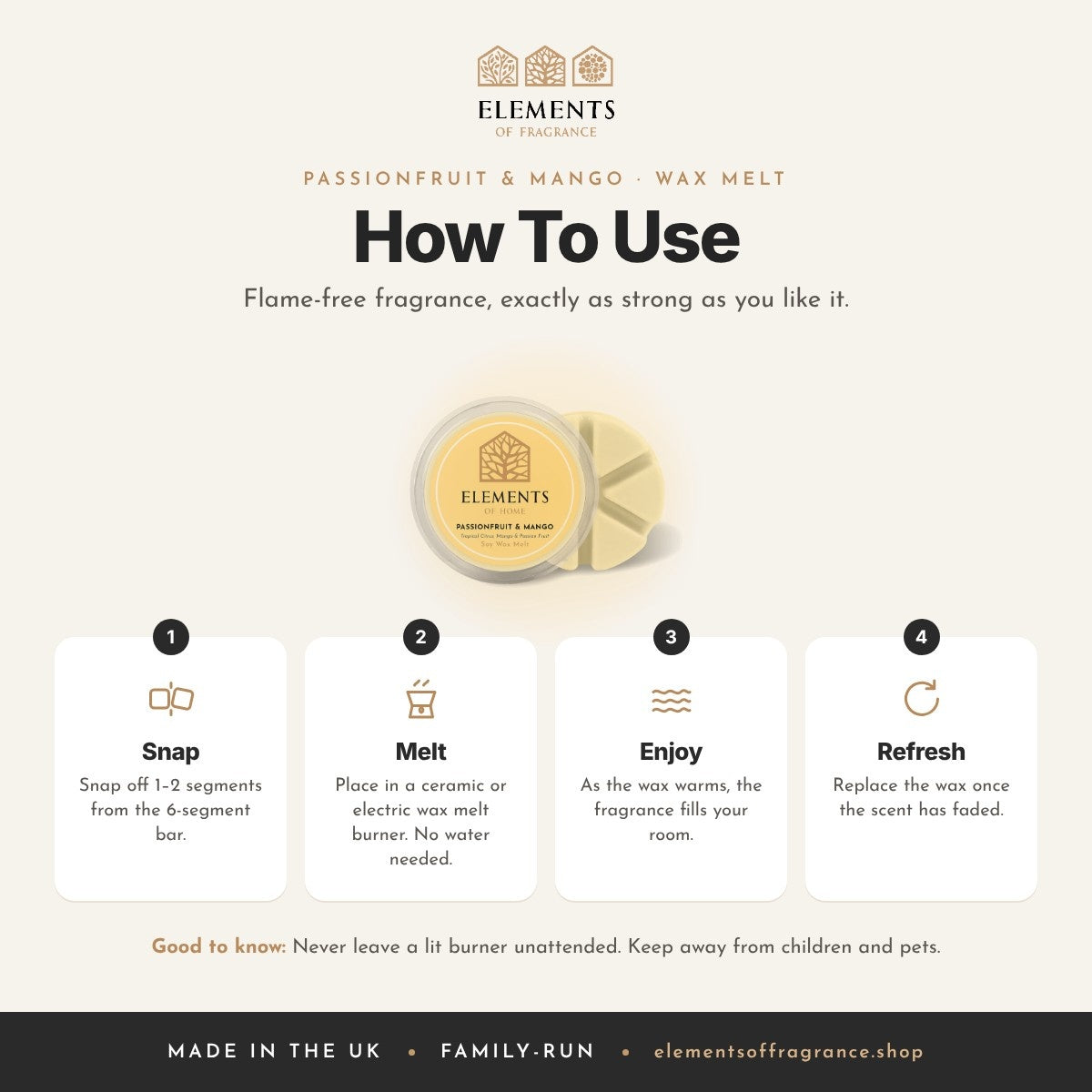 How to use the Passionfruit & Mango Wax Melt