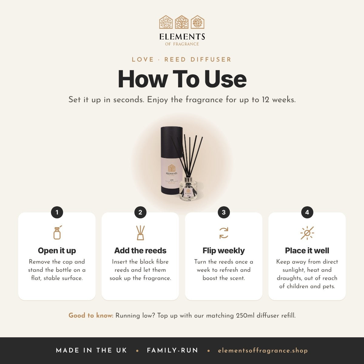 How to use the Love Reed Diffuser