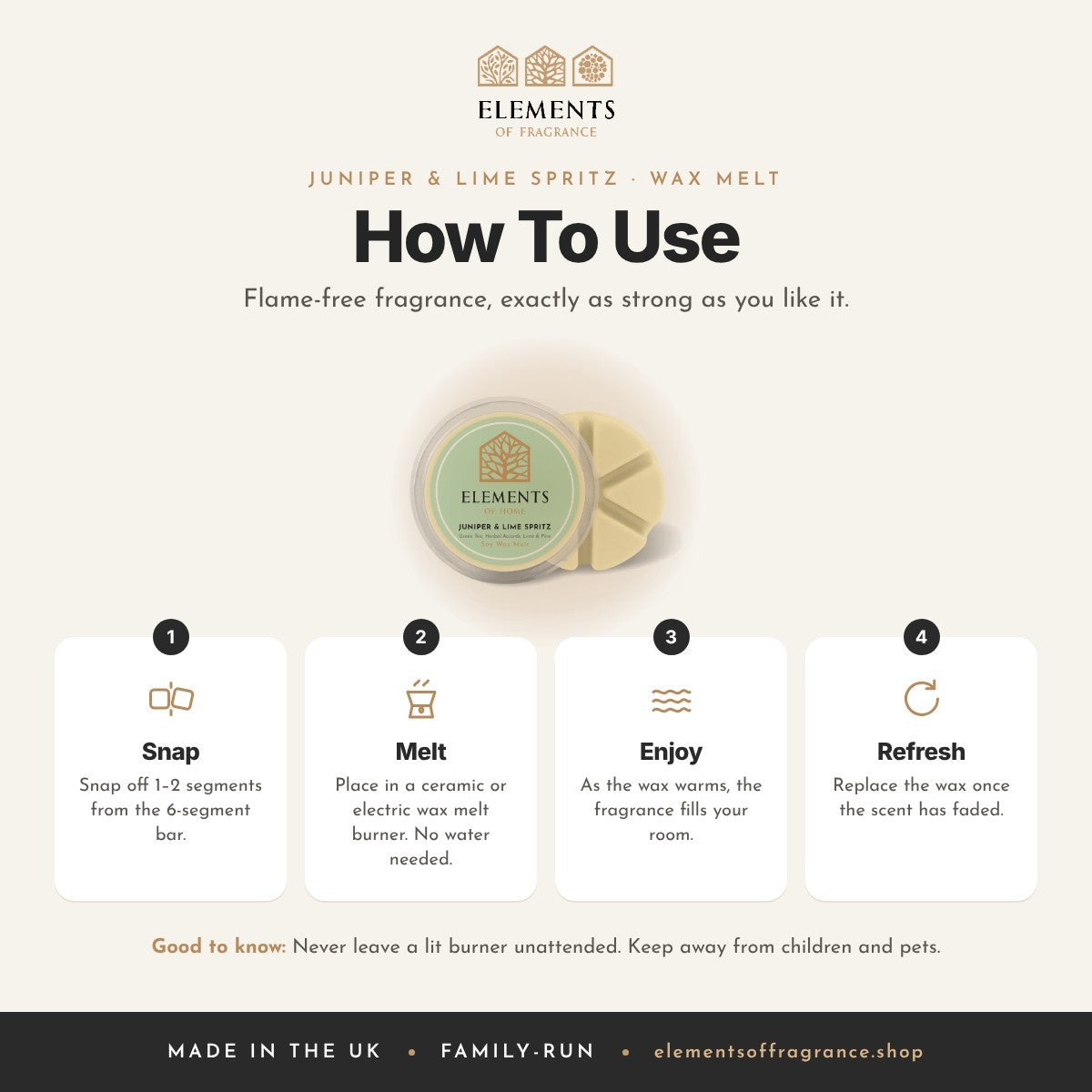 How to use the Juniper & Lime Spritz Wax Melt