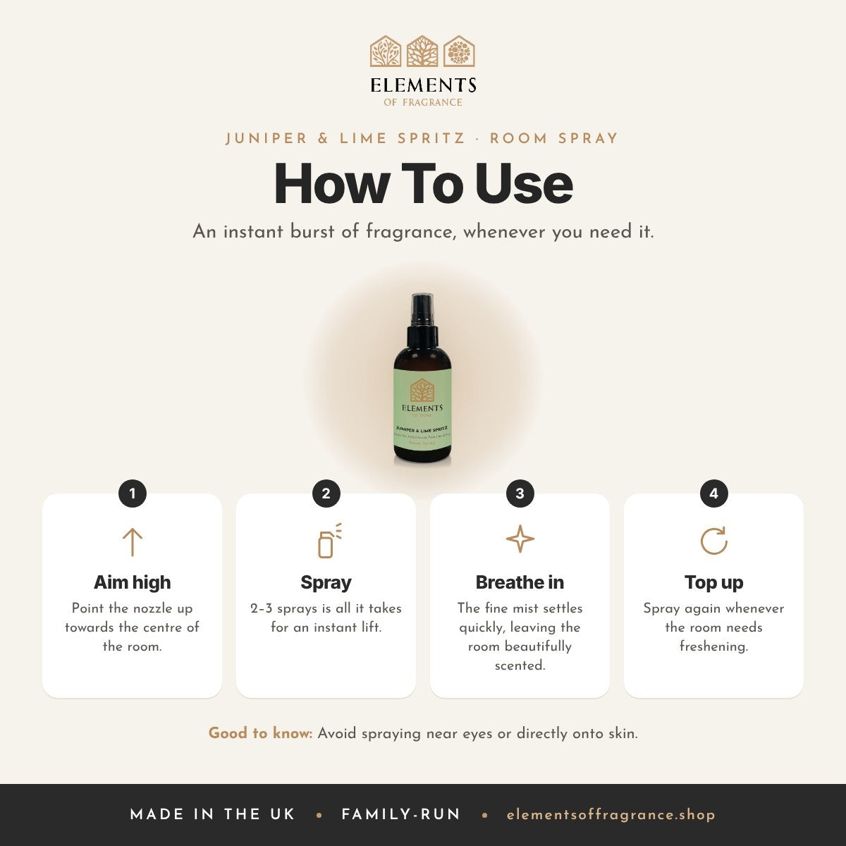 How to use the Juniper & Lime Spritz Room Spray