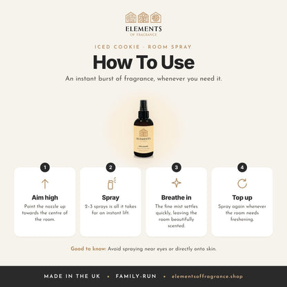 How to use the Iced Cookie Room Spray