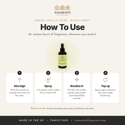 How to use the Green Apple & Pear Room Spray