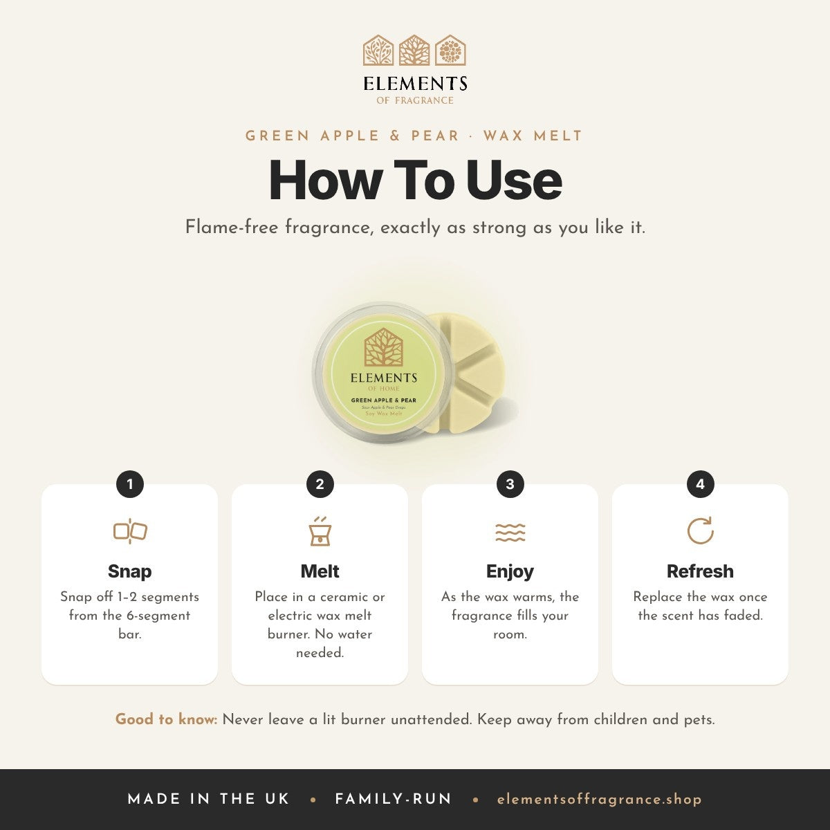 How to use the Green Apple & Pear Wax Melt