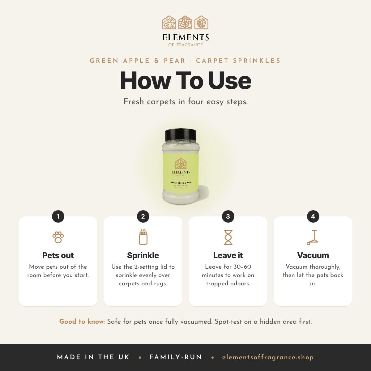 How to use the Green Apple & Pear Carpet Sprinkles