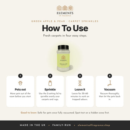 How to use the Green Apple & Pear Carpet Sprinkles