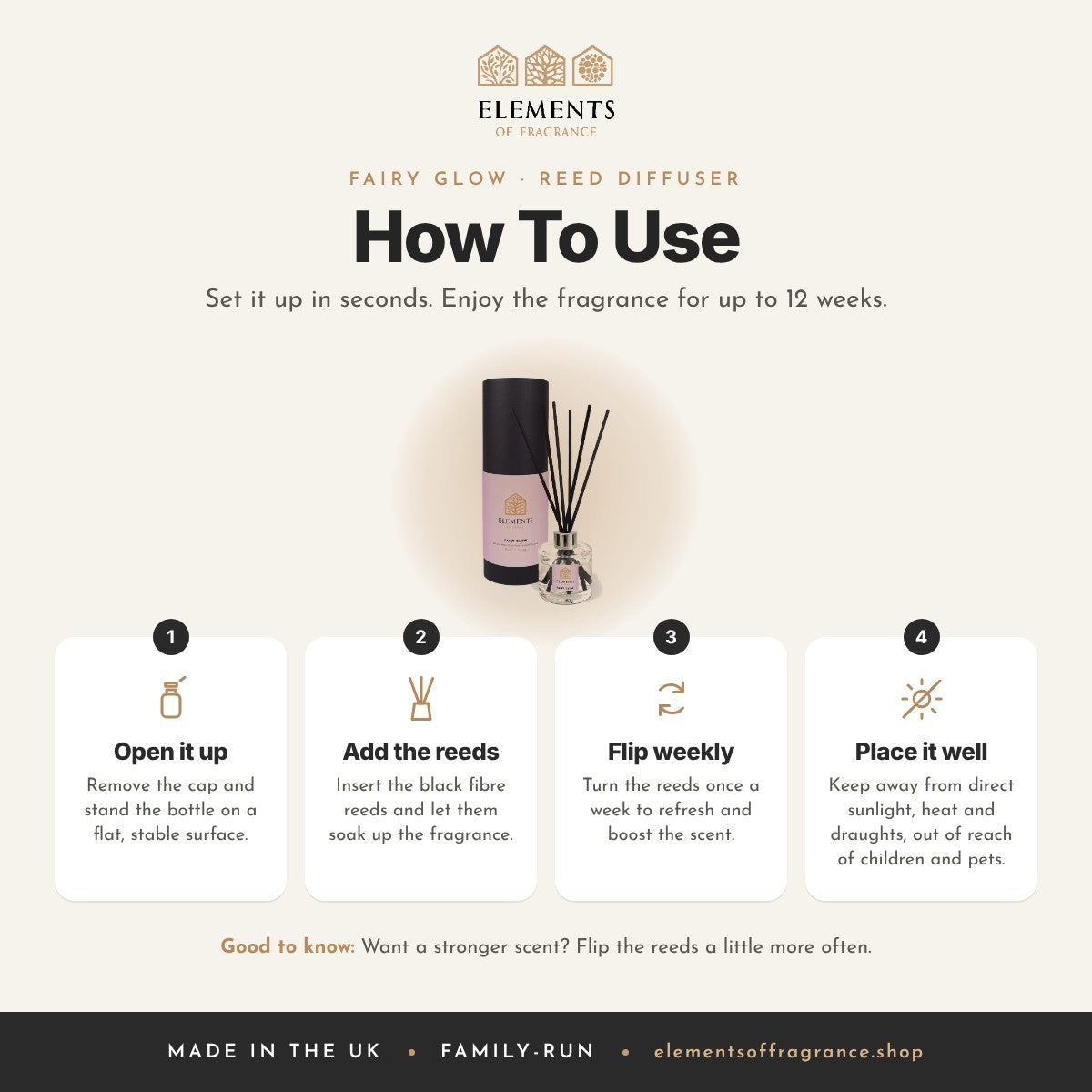 How to use the Fairy Glow Reed Diffuser