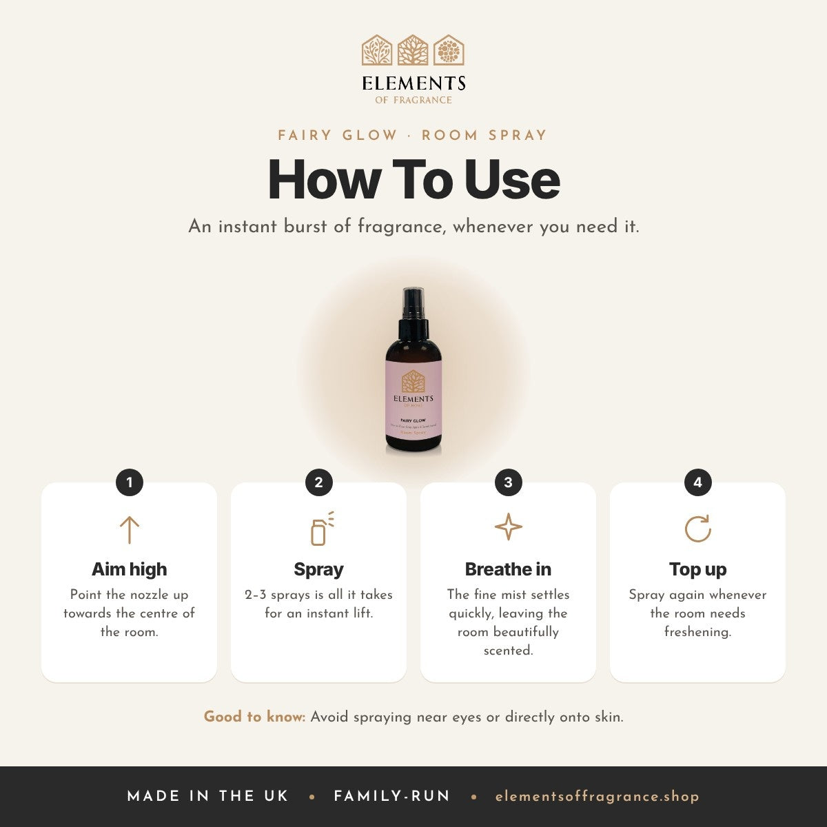 How to use the Fairy Glow Room Spray