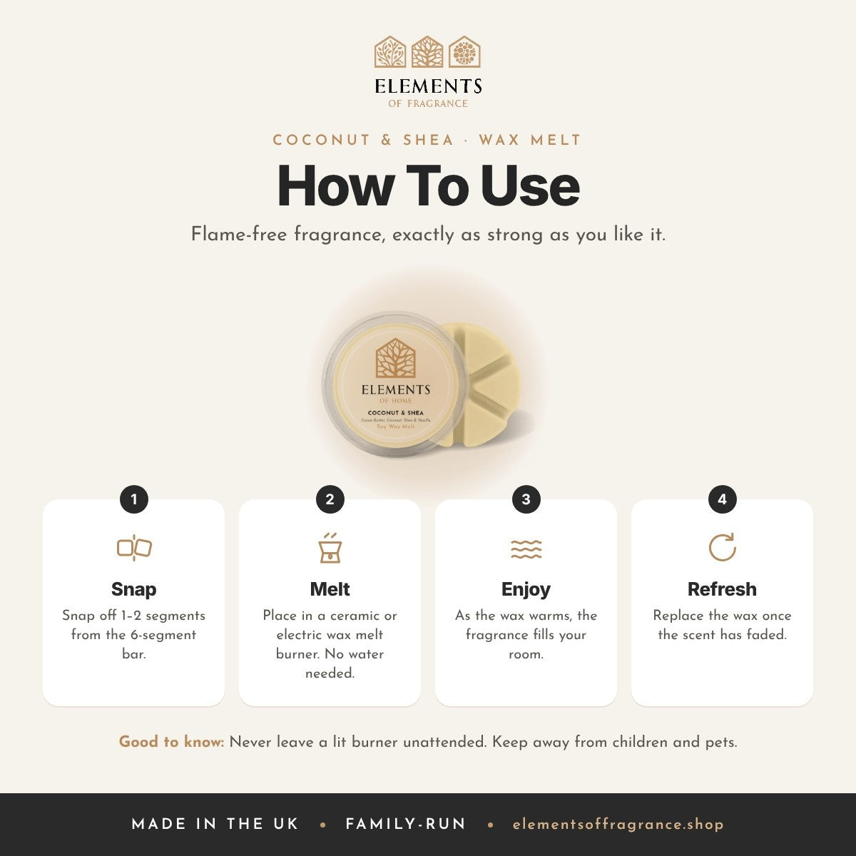 How to use the Coconut & Shea Wax Melt