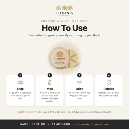 How to use the Coconut & Shea Wax Melt