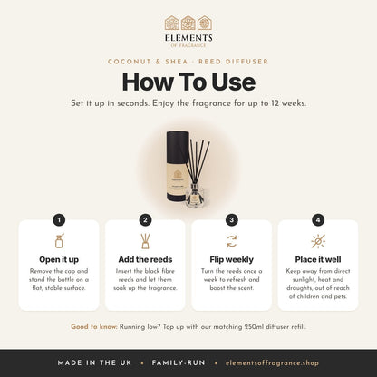 How to use the Coconut & Shea Reed Diffuser