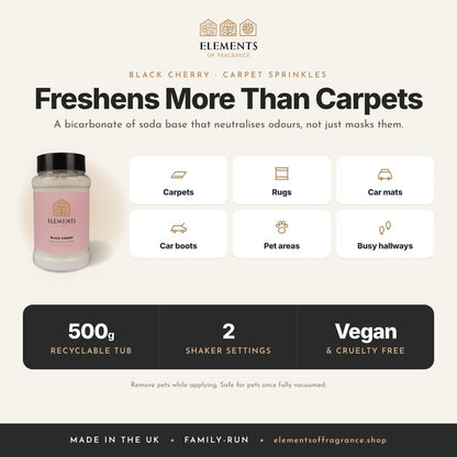 Black Cherry Carpet Sprinkles: where to use, carpets, rugs, car mats, car boots, pet areas and hallways