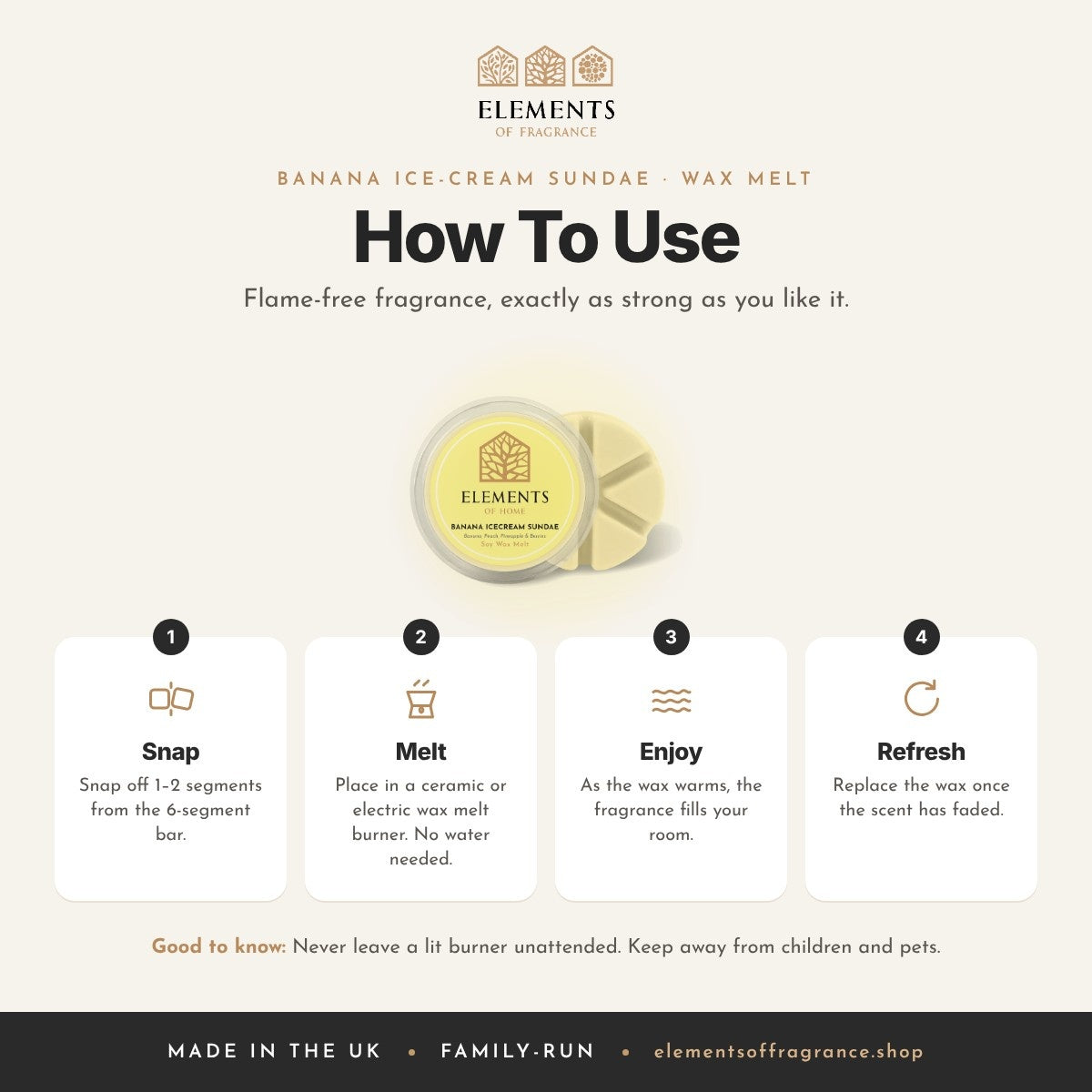 How to use the Banana Ice-cream Sundae Wax Melt