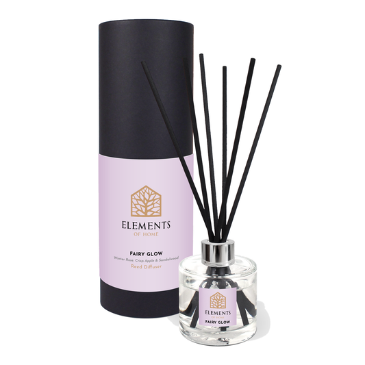 Fairy Glow 100ml reed diffuser with black reeds and gift tube – Elements of Fragrance