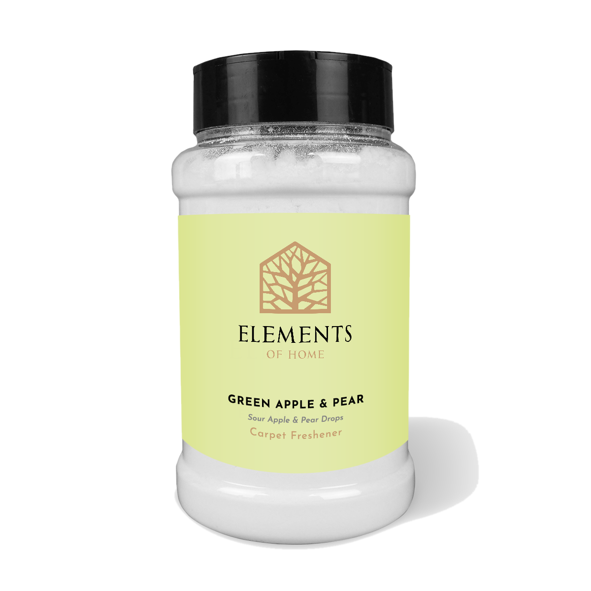 Green Apple & Pear scented carpet sprinkles in a shaker tub – Elements of Fragrance
