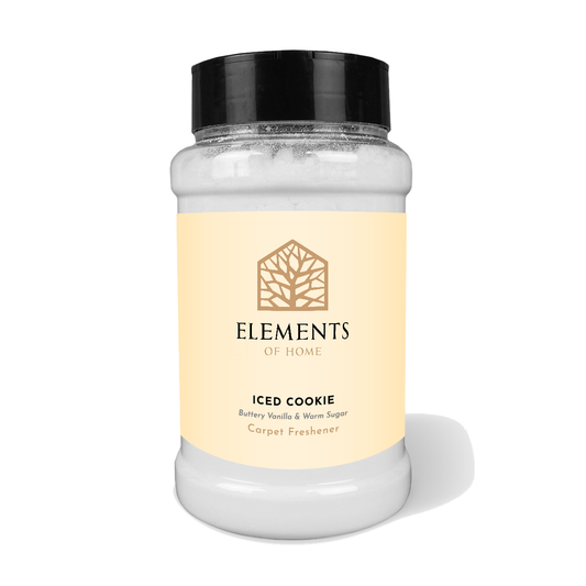 Iced Cookie scented carpet sprinkles in a shaker tub – Elements of Fragrance
