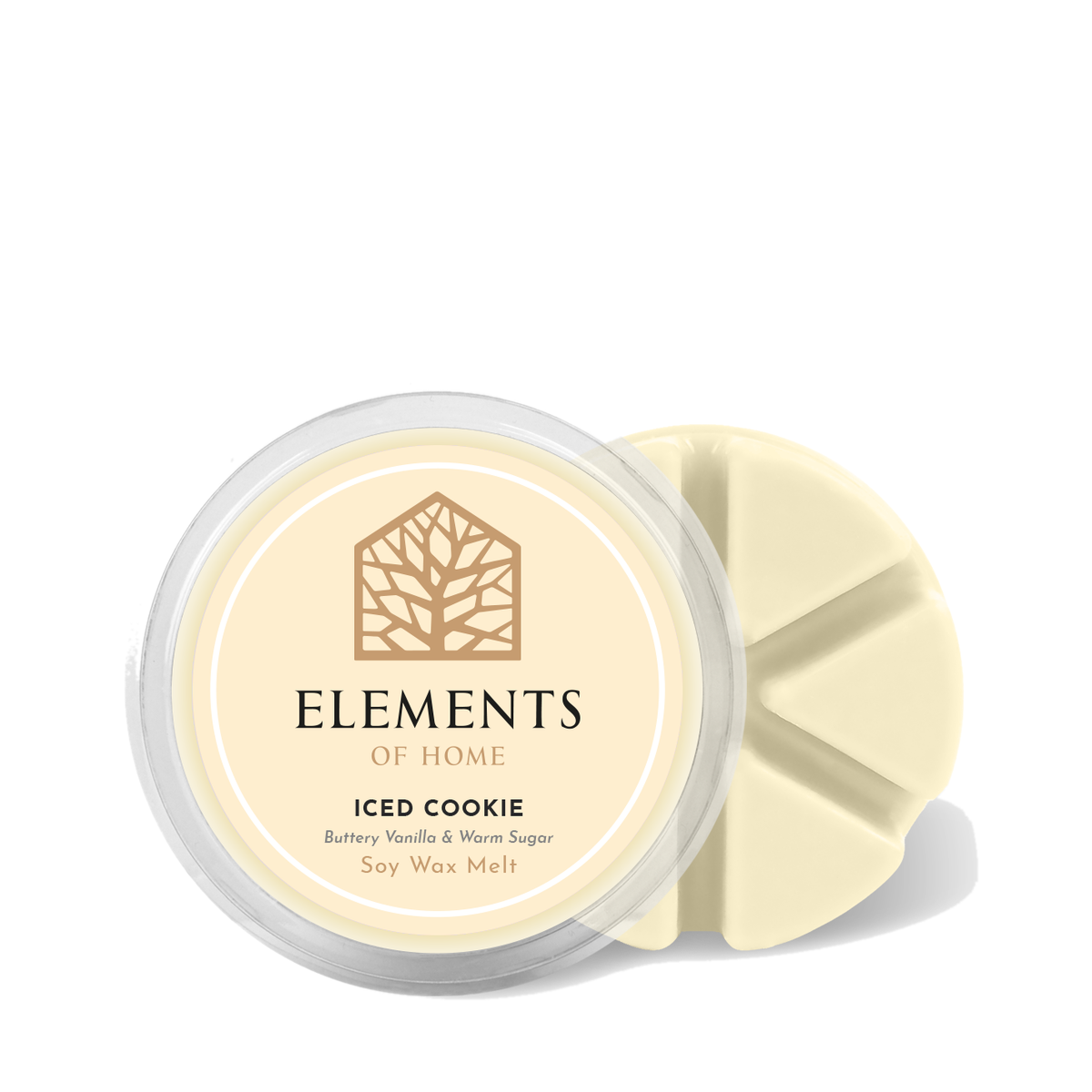 Iced Cookie 50g soy wax melt snap pot – Elements of Fragrance