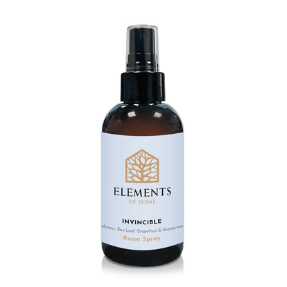 Invincible room spray in an amber glass spray bottle – Elements of Fragrance