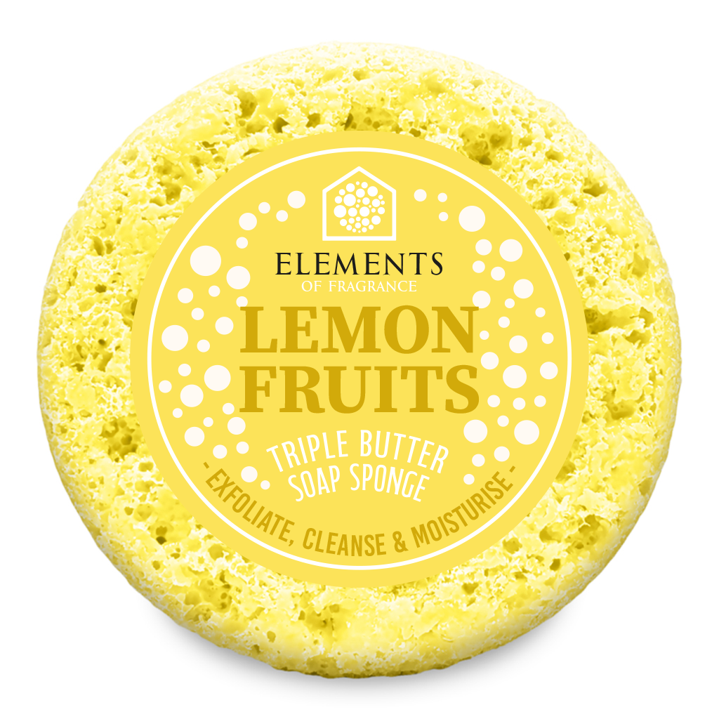 Lemon Fruits triple butter soap sponge – Elements of Fragrance