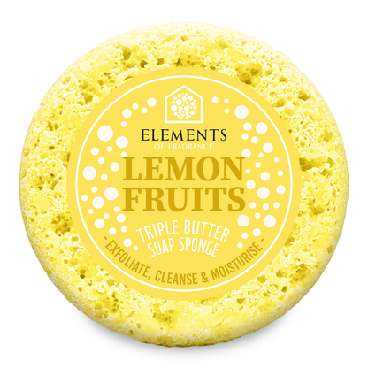 Lemon Fruits triple butter soap sponge – Elements of Fragrance