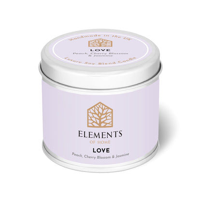Love scented candle in a 180g tin – Elements of Fragrance