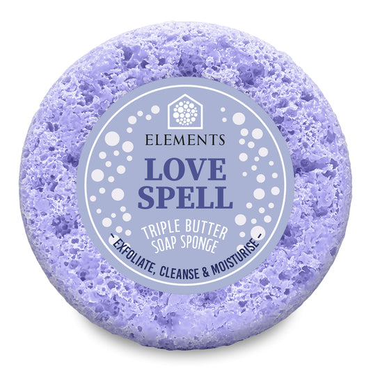 Love Spell triple butter soap sponge – Elements of Fragrance