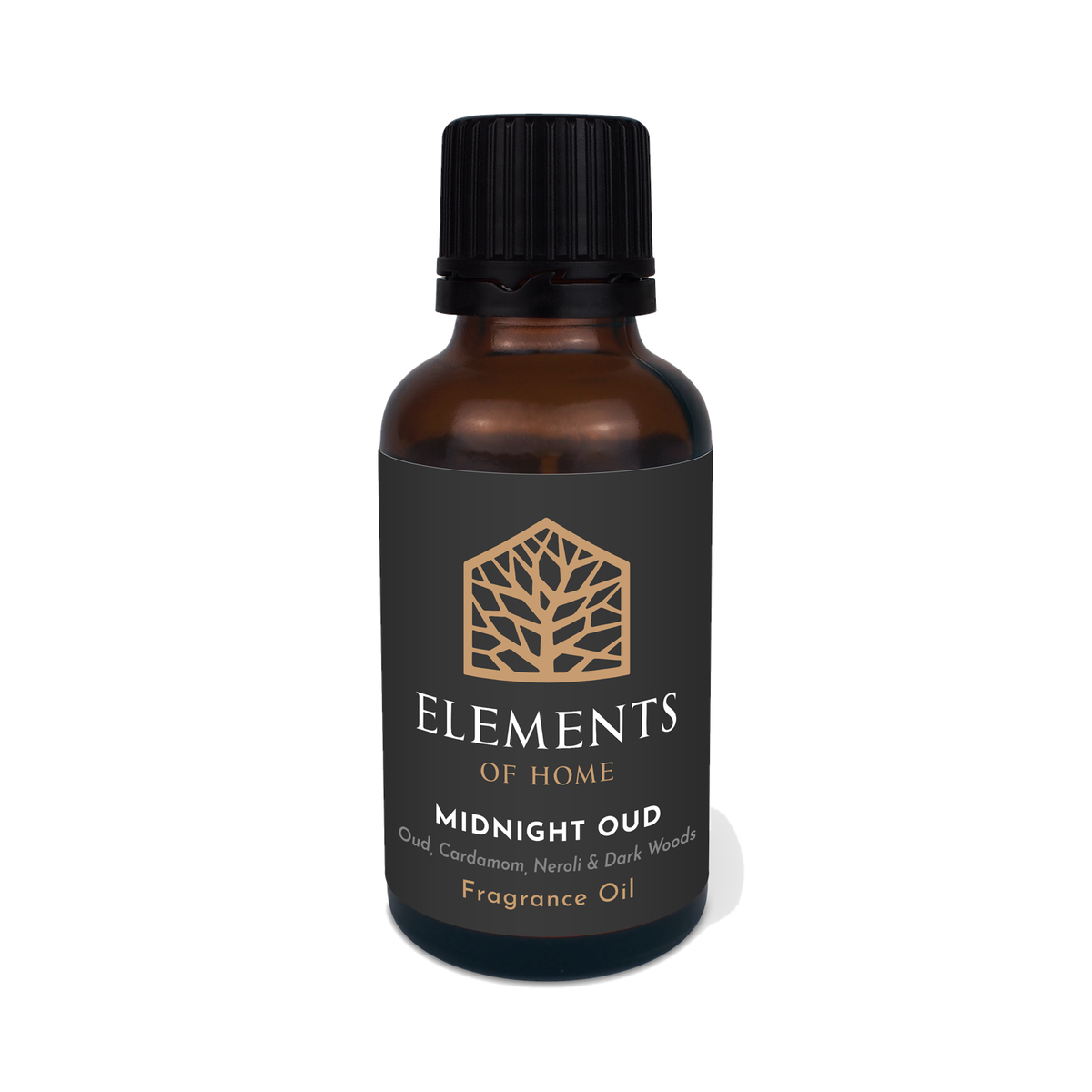 Midnight Oud 30ml fragrance oil in an amber glass bottle – Elements of Fragrance