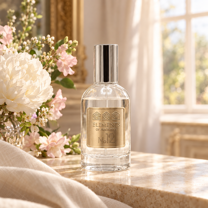 No12 Inspired by Daisy 50ml eau de parfum styled on a marble table in a sunlit room – Elements of Fragrance