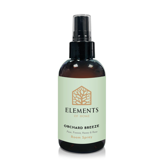 Orchard Breeze room spray in an amber glass spray bottle – Elements of Fragrance