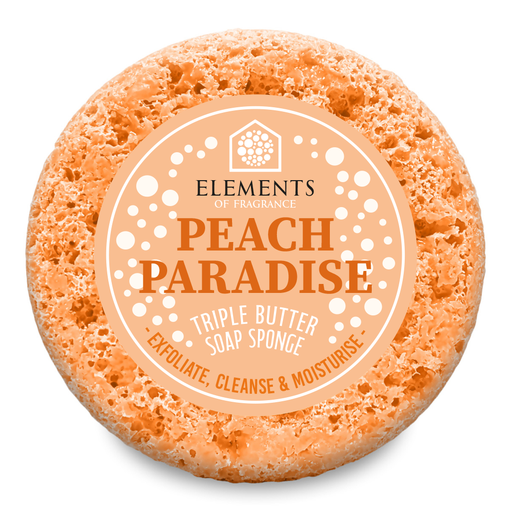 Peach Paradise triple butter soap sponge – Elements of Fragrance